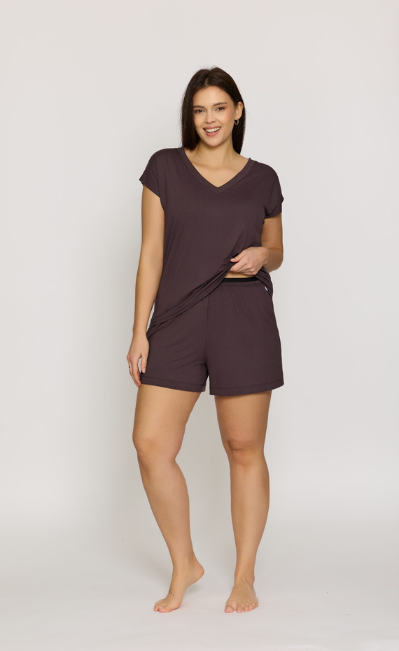 Short pijama Mefemi Mila PDI1 viscosa suave cómodo mujer brown