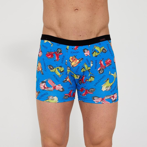 280/253 Calzoncillos bóxer Vespa Cornette Tattoo para hombre - algodón con elastano, divertido estampado de colores, elástico en el túnel, en caja