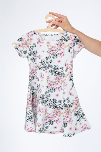 Vestido infantil Córka Milk & Love flores claras acampanado