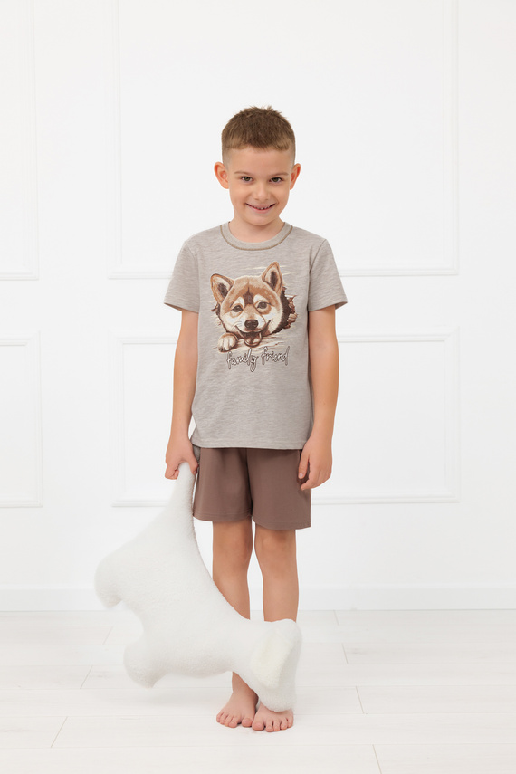 Pijama niño Shiba Italian Fashion 100% algodón shorts manga corta