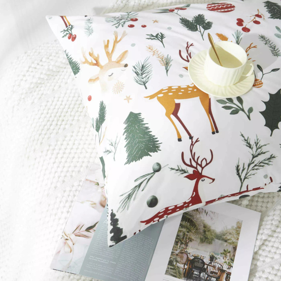 Bosque de Navidad Ropa de cama de Navidad de microsatina blanca I25 Spod Igły i Nitki - suave, lisa y duradera