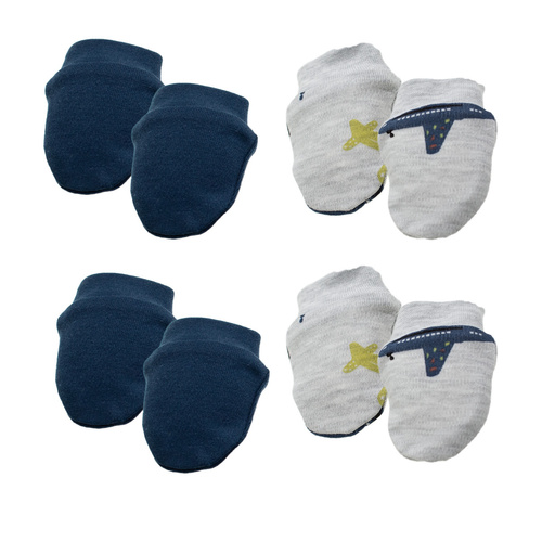 219083 Pack de 4 guantes para bebé Willy Nicol - algodón, antiarañazos,