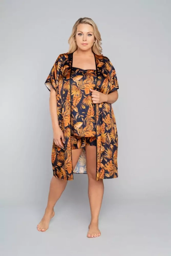 Albornoz de señora Monstera Fashion- estampado italiano