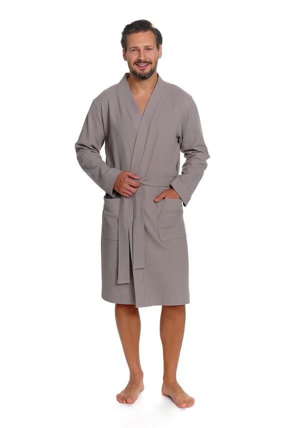 Bata masculina Doctor Nap 7421 Waffle ligera de waffle, atada hasta la rodilla