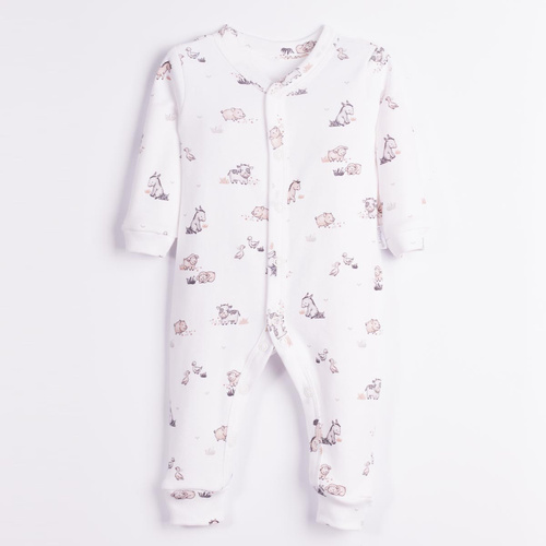 228032 Nicol FARMA Pijama enterizo para bebé 100% algodón sin pies animales