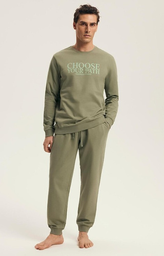 43484 Your Homewear Pijama de hombre Henderson militar - algodón, largo. manga, pantalones
