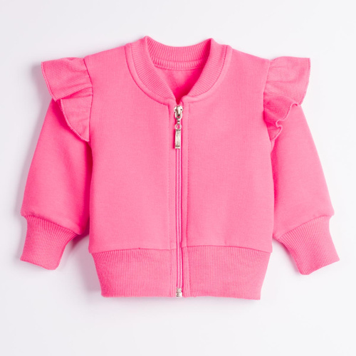 Nicol Tosia 225273 Sudadera bomber rosa para niña con volantes
