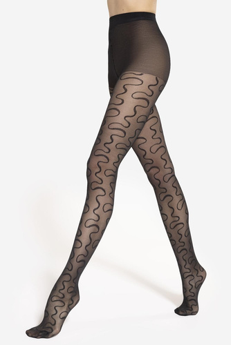 Medias Gatta Modern 09 - 40 den, líneas onduladas, mate