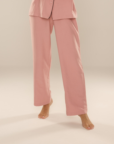 Maeve 875 De Lafense pantalón de pijama de mujer - largo, liso, con bolsillos - rosa