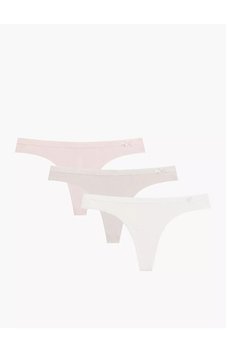 String mujer Atlantic 3CLP-017 algodón pack 3 tiro bajo cómodos