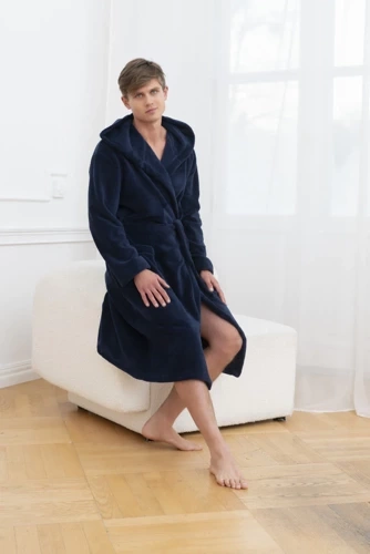 Mimas Albornoz para hombre con capucha Moda Italiana - azul marino