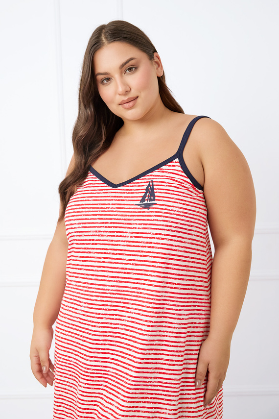 Flota camisa de mujer, slim-fit Moda Italiana - print rojo