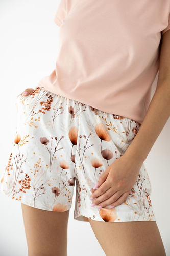 Sensis Arielle pijama de mujer de bambú y algodón crudo, manga corta, short