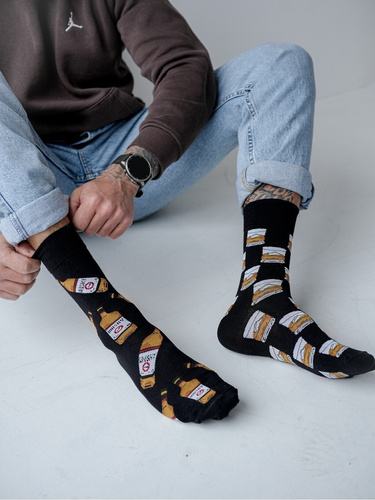 Calcetines de algodón para hombre Whisky Milena 0125-074 negro- inigualables, diseño de autor, ajuste perfecto, comodidad de primera para el día a día