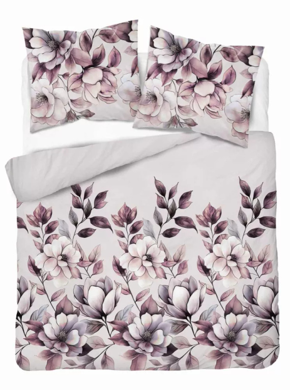 5498 B Ropa de cama de algodón rosa claro con flores ahumadas Naturalis- Detexpol