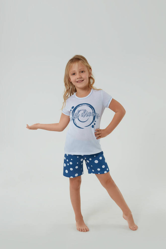 Raba Pijama de niña Italian Fashion - estampado blanco/azul
