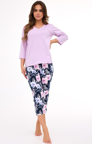 389/463 Natalie 2 Pijama de señora Cornette - algodón, estampado floral