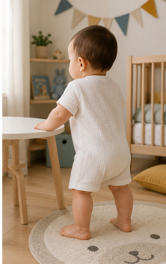 RA55202 Mamatti Pelele de Muselina con Botones de Madera para Verano
