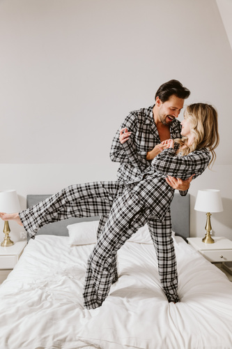 Pijama de hombre Klark - 100% algodón, manga larga y pantalón Moda Italiana