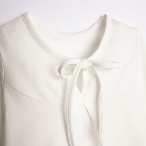 Blusa niña Nicol 221139 algodón manga larga elegante blanca cómoda