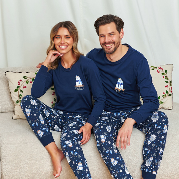 7338 Pijama de hombre Doctor Nap Cozy Bear - algodón, manga larga y pantalón