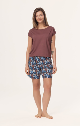 Pijama mujer Matilda PI71 Mefemi by Nipplex marrón - viscosa, algodón short