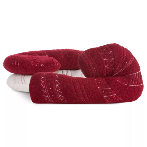 Chp 07APCojín de Navidad de Eurofirany 27x46 - bastón de caramelo, imitación de piel de ante, rojo con blanco