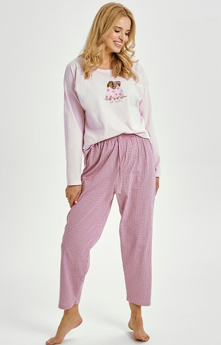 3434 Elisa Pijama de mujer Taro - 100% algodón, manga larga, estampado perritos