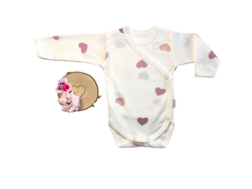 Mamatti BD15026 body de manga larga para niña - 100% algodón, cómodo y suave