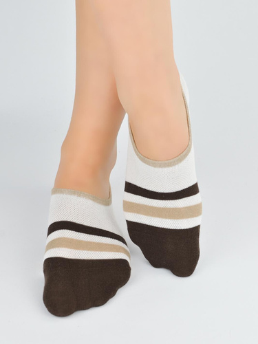 Calcetines invisibles mujer Noviti ST092 – algodón con silicona en talón ecru E