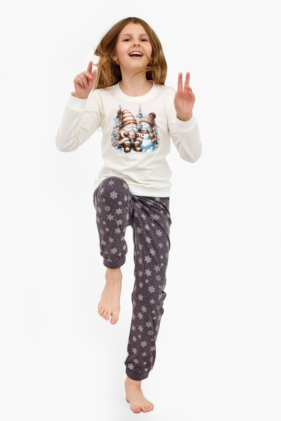 977/190 978/190 Pijama de niña Friends Cornette - algodón, manga larga, tema invierno