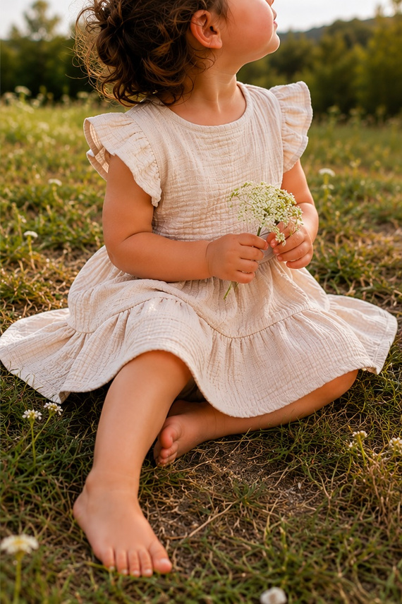 Vestido de muselina Mamatti SE50515 para niña – vestido ligero de algodón