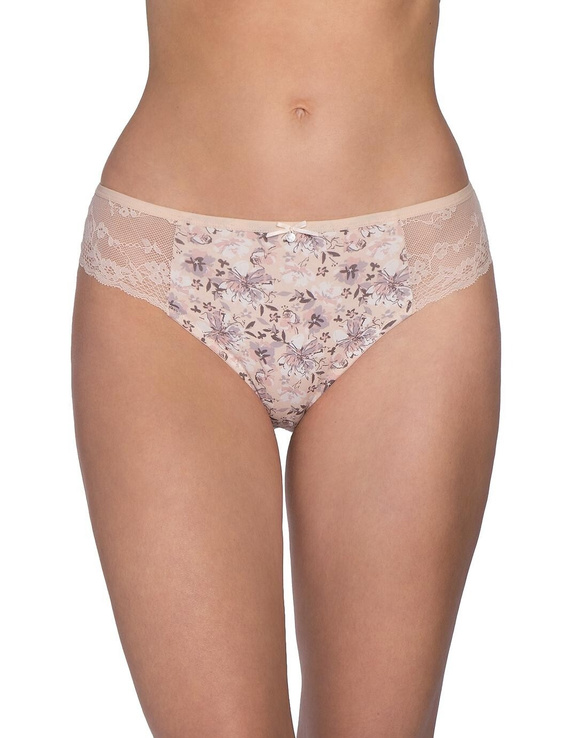 Bragas mujer Lama L-1594 BI algodón con encaje pack 2 beige-mocca