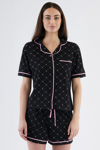 Coraline Pijama de mujer Sorbetto negro - camiseta, short, 100% algodón