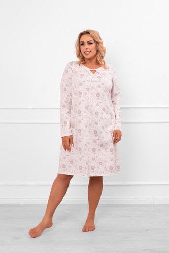 Camisón de mujer Satui - algodón, manga larga, estampado floral Moda Italiana