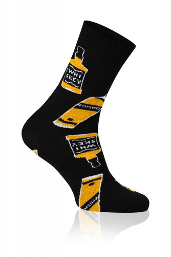 S121D Whiskey Calcetines Largos Moda Italiana - negro/amarillo