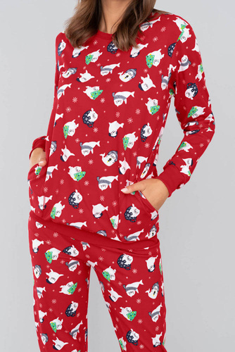 Koda Pijama de señora italiano Fashion-print rojo