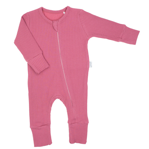 216032 Pijama para bebé Lala Nicol - algodón acanalado, sin pies, cremallera al bies