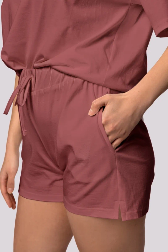 Bliss pijama de mujer de manga corta Mona cereza