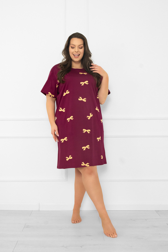 Kwadro Camisón de mujer Moda Italiana - algodón, manga corta, con lazos