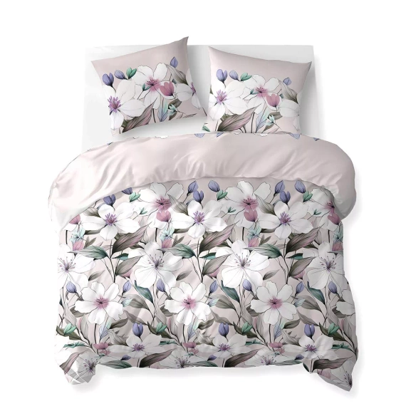 5774 B Cotton Bloom Detexpol Powder Pink Flower Bedding - 100% algodón, reversible, producción polaca