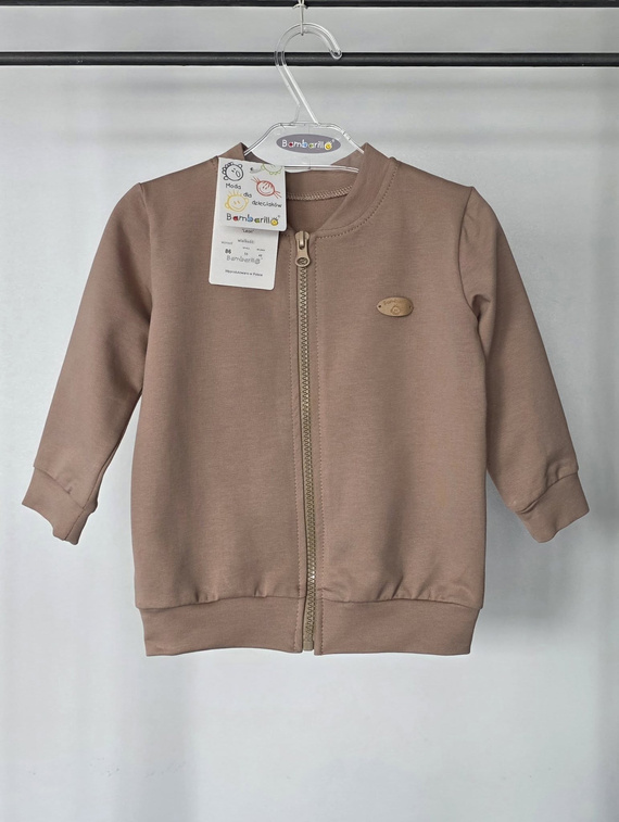 Chándal infantil Leon Bambarillo beige de algodón con cremallera 95% algodón