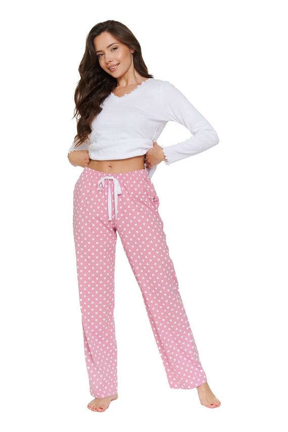 Pijama de mujer Doctor Nap 7563 Hearts 100% algodón larga con bolsillos