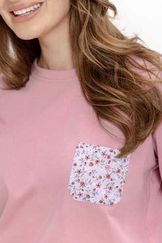 Pijama de mujer Taro Agnessa 3629 rosa sucio 100% algodón manga 3/4