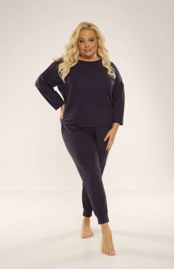 347 Paula Plus Size Pijama de Mujer De Lafense - azul marino