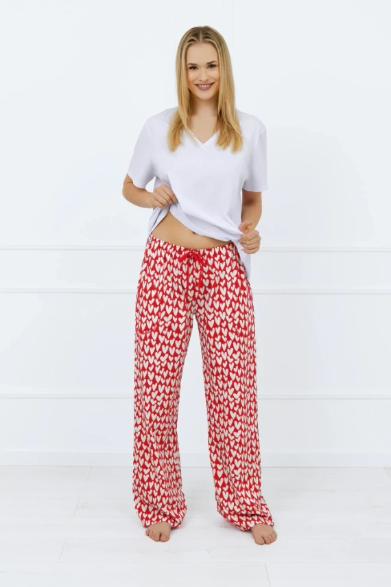Evora Pantalón de pijama de mujer, largo Moda Italiana - estampado