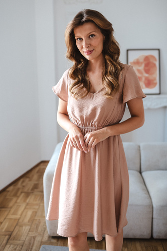 Milk & Love Lovely Dress vestido premamá y de lactancia de viscosa beige