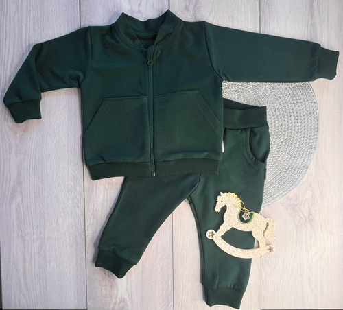 Mamatti chándal niño DR09 Merry Christmas - verde botella, top con cremallera y pantalón con bolsillos