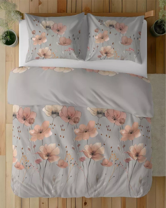 5493 A Detexpol Satin Stories gris | 100% algodón, tejido de raso, cremallera, caja de regalo