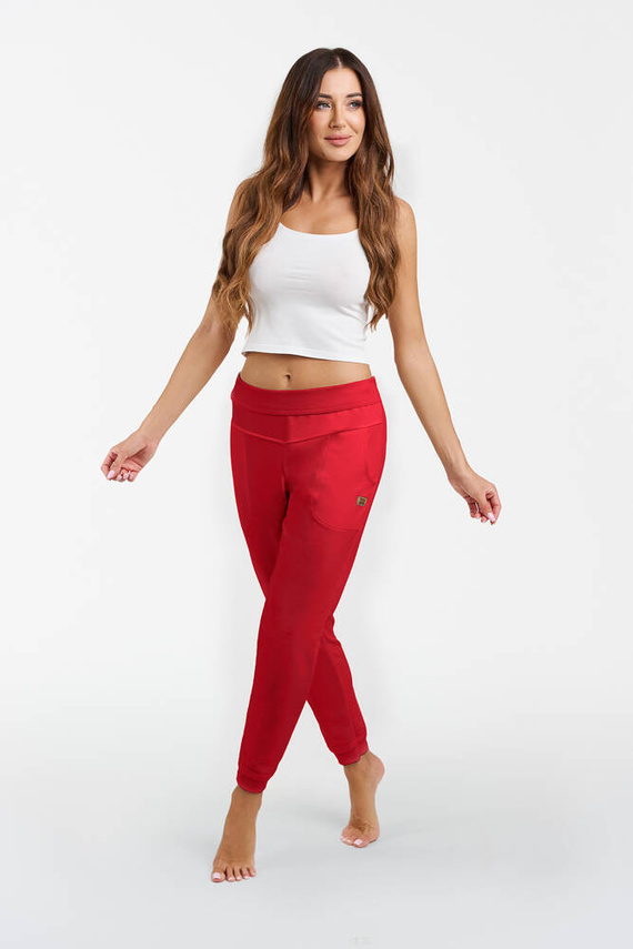 Roma Pantalones de chándal Mujer Moda Italiana - rojo